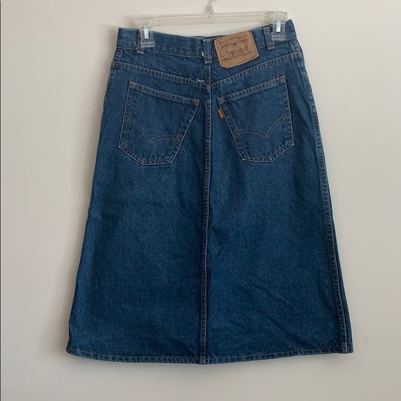 Vintage Levi Denim Skirt Orange Tab Sz 